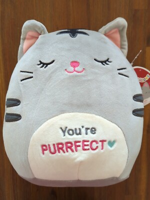 Squishmallows Tally the Tabby Cat 8'' Plush ''You're Purrfect'' 2022 Valentine