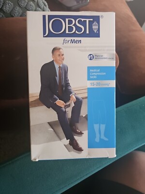 JOBST Compression Mens Knee High Socks 15-20mm Hg Compression Black MED