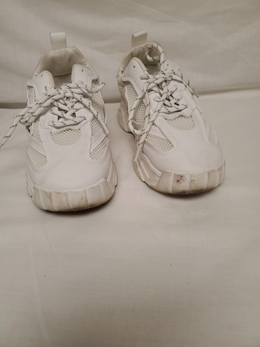 Lace Up Mesh Panel White Women's Sneakers 208W39NYC Size