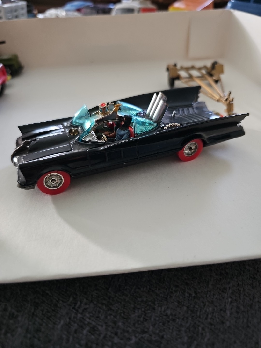 Corgi Toy - # 267A - BATMOBILE in RED Tires - Very Rare with Trailer