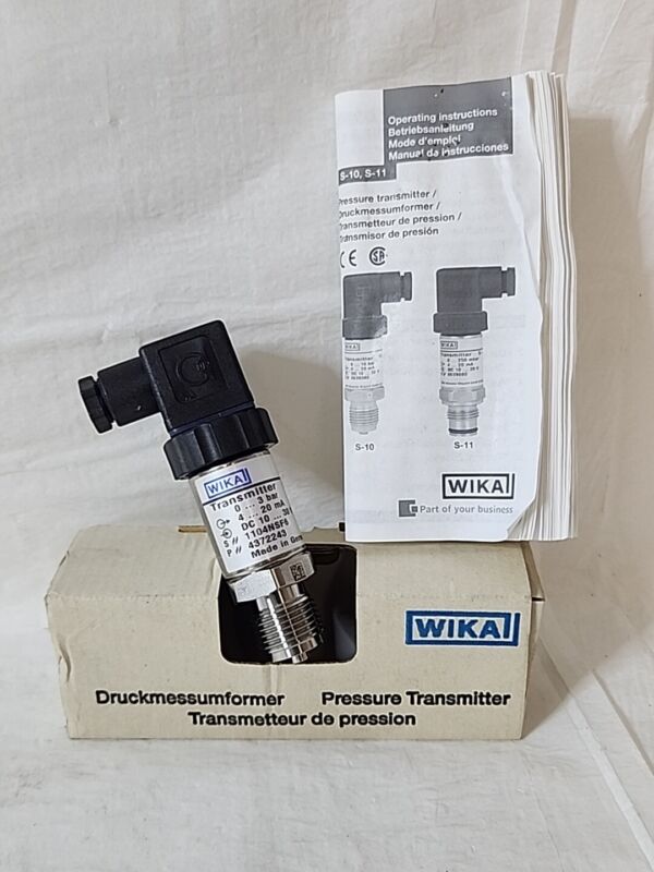 *NEW* Wika S-10 Pressure Transmitter DC 10; 30V: 0-3 bar; 4-20mA; P# 1104NSF6