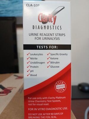 Clarity Diagnostics CLA-10P - Urine Reagent Strips For Urinalysis