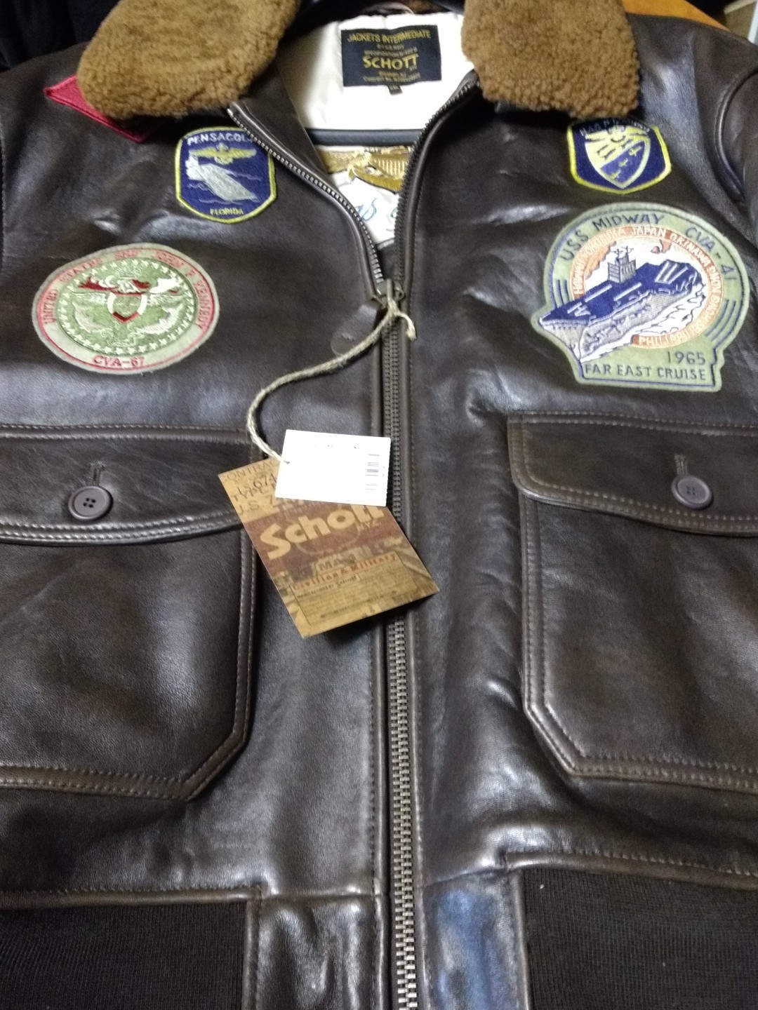 Schott NYC wings of gold Flight Jacket/Brown Antique Schott NYC wings of gold Flight Jacket/Brown Antique