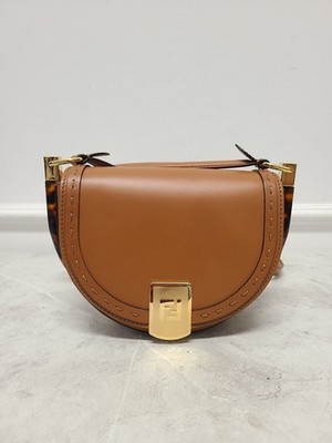 Brown Gold-tone Moonlight Leather Shoulder Bag | eBay