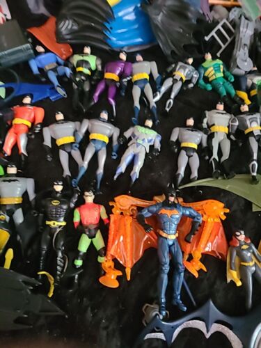 Mixed Lot Vintage Batman 90's 2000's Super Hero Action Figures DC Parts Weapons