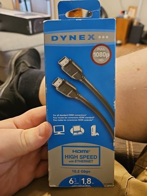 DYNEX HDMI HIGH SPEED WITH ETHERNET 10.2 Gbps FULL HD 1080p 3D compatible 6ft 