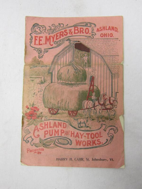 F E Meyers & Bro Catalog Ashland Pump & Hay Tool H Carr St Johnsbury Vt Vtg Old