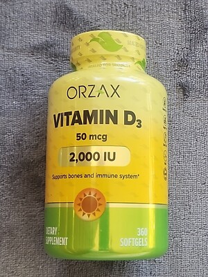 Vitamin D3 2000 iu (50 mcg) - 1 Year Supply for Strong Muscle. Exp 03/25