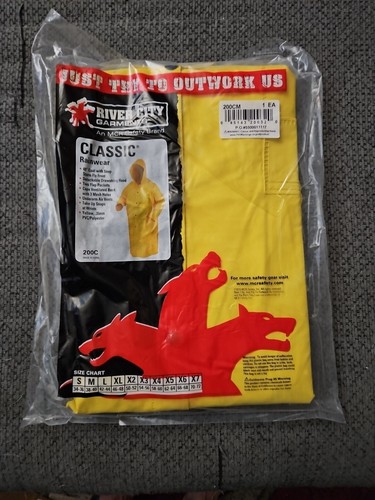 River City Garments Classic Style 49" Pvc High Vis Raincoat- Medium