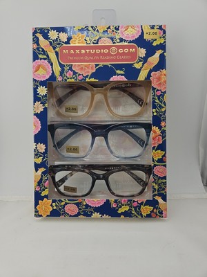 MaxStudio Designer Reading Glasses 2.50 NEW Eyeglasses