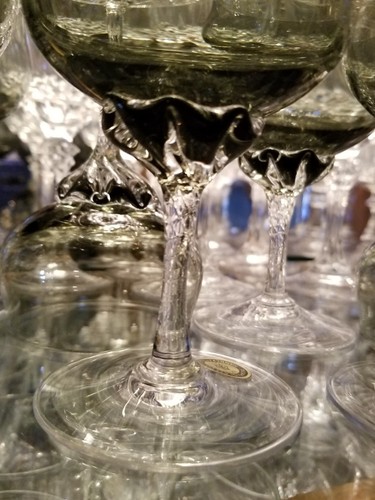 Set 10 SASAKI CORONATION-SMOKE GRAY 4oz Crystal sherbet champagne glasses 4-1/4