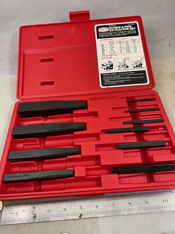 PROTO USA 9500B 10 PC SCREW & PIPE EXTRACTOR SET, In Case, Excellent!