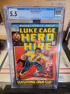 Hero for Hire Luke Cage 1 First Appearance 1972 in CGC 5.5 FREE SHIPPING!