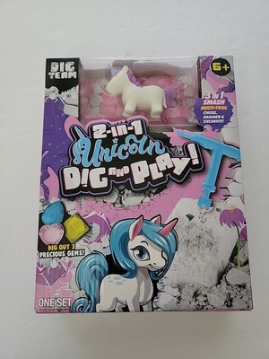New Unicorn Dig & Play Gem Mining Kit W/ Tools- Geology Crystals Jewels Gift Set