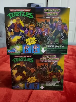 TMNT Teenage Mutant Ninja Turtles Mutatin' Thug to Rocksteady & Bebop Lot Of 2