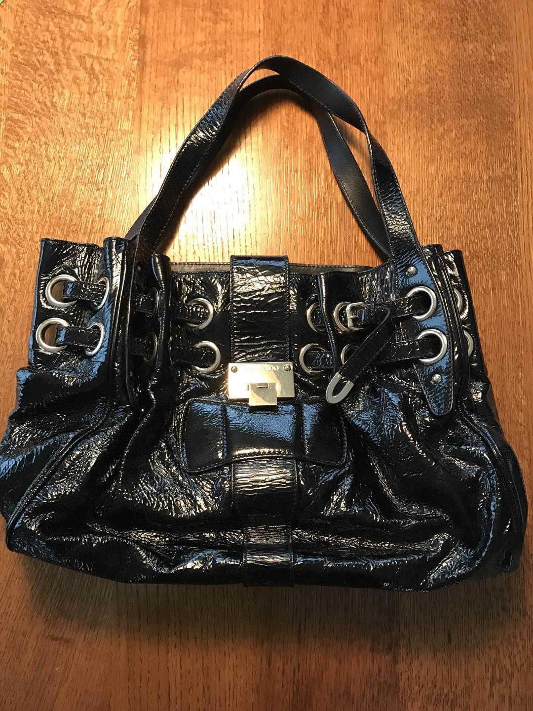JIMMY CHOO Ramona Bag Patent Leather Used Black Used