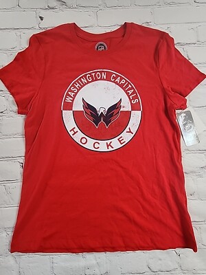 NHL Washington Capitals Girls SS Distressed Logo Tee T-Shirt Youth XS 4/5  NEW
