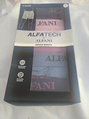 5 Pack ALFANI Boxer Briefs AlfaTech Cotton Blend Men's Underwear Sz L
