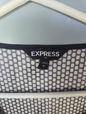 EXPRESS WOMANS TOP SIZE LARGE BLACK AND WHITE POLKA DOT- NEW WITHOUT TAGS