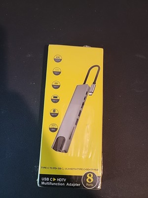 USB C TO TO HDTV Multifunction Adapter 8 Ports