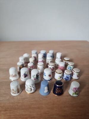 Job Lot Assorted Vintage Ceramic  Thimbles  X 31 VGC.
