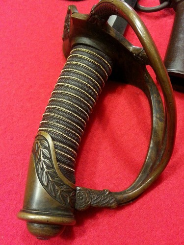 Civil War Model 1840 Cavalry Officer's Saber with Scabbard -Rayskin Grip