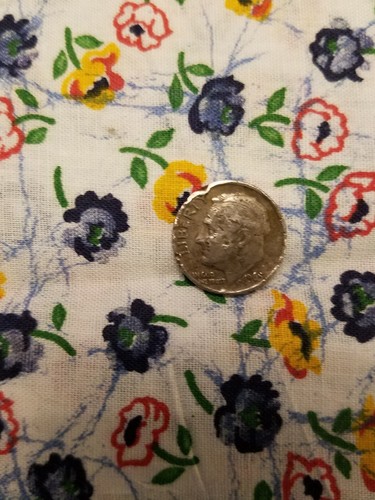 Vintage Multicolor Floral Cotton Fabric 2 Yards 44