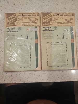 2 Jack Armstrong Wheaties Tru-Flite Airplane kits 1944 Stormovik Sealed, 4/38
