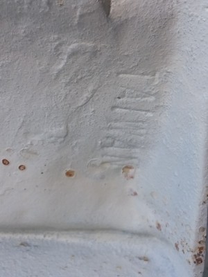 VINTAGE CAST IRON DOOR STOP Painted Cottage PASTELS Blue WHITE Green FLOWERS