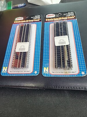 N Scale NIP 2 Packs Of 6 Each Code 80 5'' Straight Track By Atlas