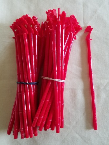 VINTAGE SWIZZLE STICKS DRINK STIRRERS RED SEAGRAMS 7 FLAMINGO PALM TREE LOT 53