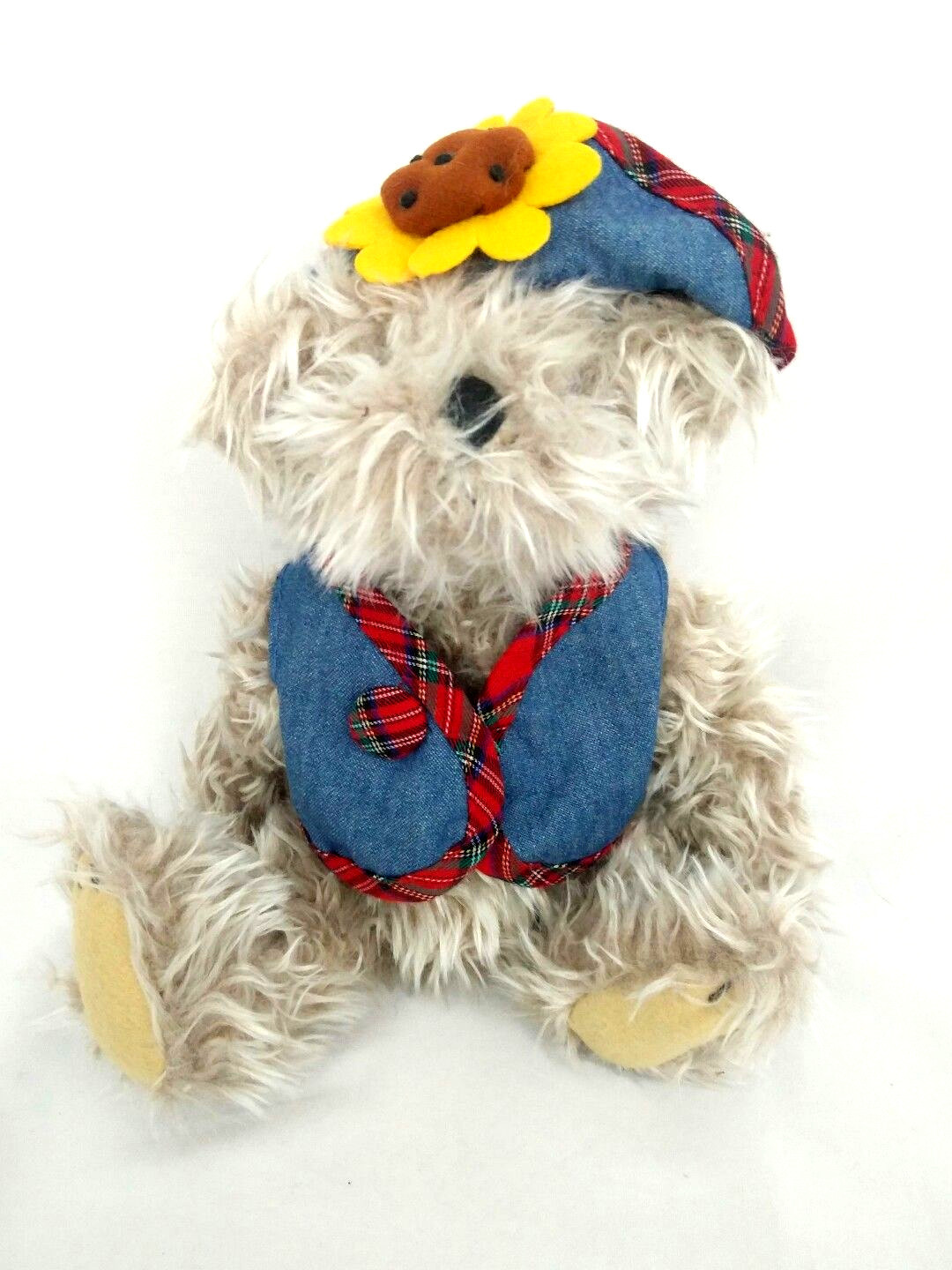 Pickford Bears Blossom Brass Button Bear Jeans Red Plaid Sunflower Teddy Bear
