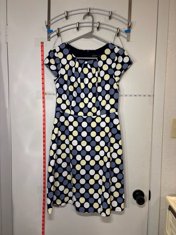 F2: Connected Apparel Polka Dot Fit and Flare Dress size 6p