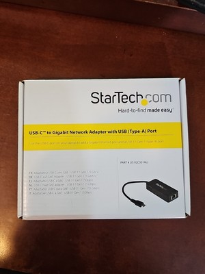 StarTech USB-C to Gigabit Network Adapter with Extra USB Port