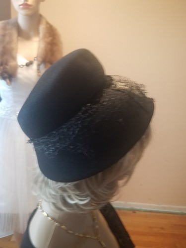 Vintage Glamour Felts union made hat 100% wool black