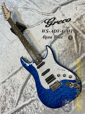 Greco Electric guitar WS-ADV-G/QT Aqua Blue Quilted Maple Top With Gig case