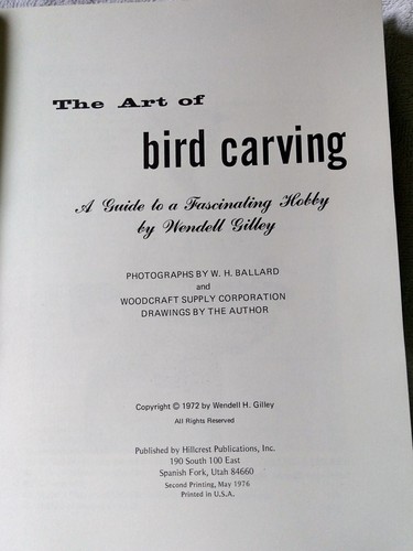Art Of Bird Carving Wendell Gilley 1972 & Bird Carving America Catalogue 1985