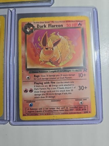 ::Pokémon TCG Team Rocket Dark Vaporeon #45 Dark Jolteon #38 Dark Flareon #35
