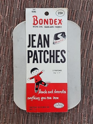 Vintage Bondex Iron-On/Stay-On Fabric Jean Patches 5x7