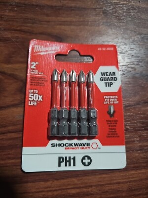 Milwaukee 48-32-4638 Impact Rated Phillips #1 x 2'' Alloy Steel Screwdriver Bit 5