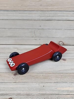 Fast Pinewood Derby Car Red Vintage Ready to Race Weighted Boy Scout 