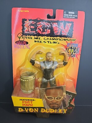 ECW D-VON DUDLEY EXTREME WRESTLING FIGURE SEALED! W/ TRASH CAN AUTOGRAPHED 