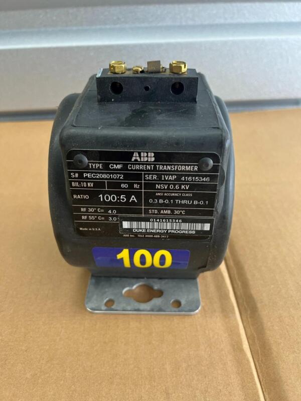 ABB PEC20801072, Type CMF Current Transformer, Ratio 100:5A, 10Kv BIL, 60Hz