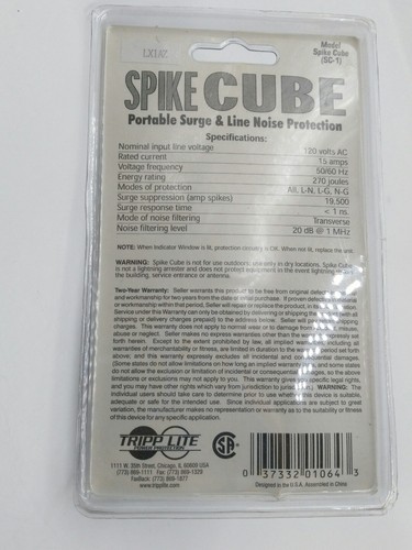 NEW Tripp Lite Portable Surge & Line Noise Protection Spike Cube SC-1
