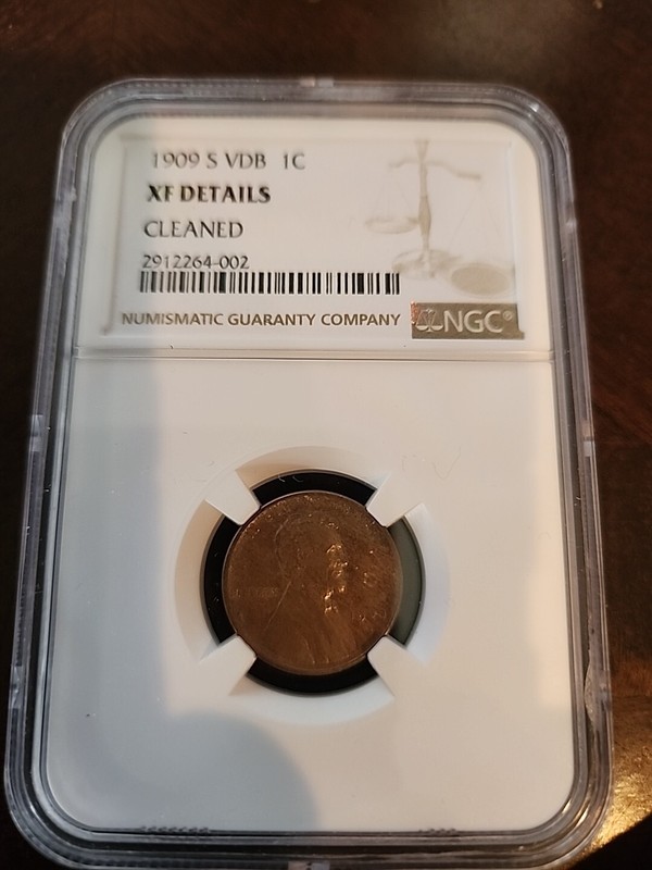 1909-S VDB Lincoln Wheat Cent 1C Penny - NGC XF