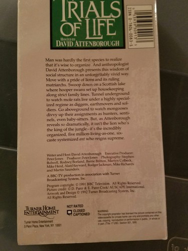 David Attenborough's TRIALS OF LIFE - Friends and Rivals (VHS, 1993)