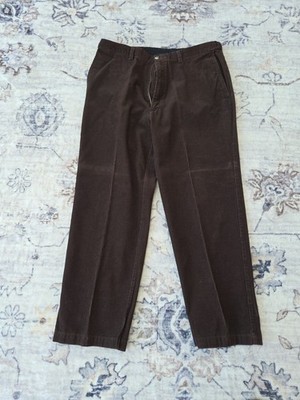 #238 Haggar Corduroy Trousers 36x 29 Men's Brown Pants Cords 100% Cotton Vintage