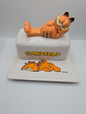 RARE HTF Vintage Garfield Tropico Diffusion Butter Dish Jim Davis Paws