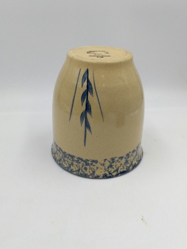 Robinson Ransbottom 1 Qt Jar Crock Tan Blue Spongeware Rim Wheat RRP CO