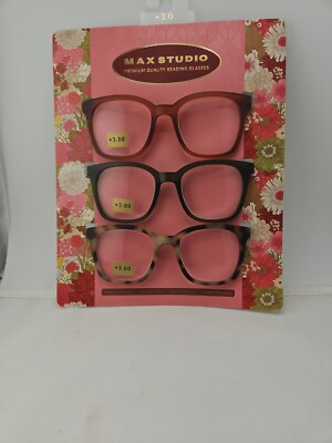 MaxStudio Designer Reading Glasses 2.50 NEW Eyeglasses